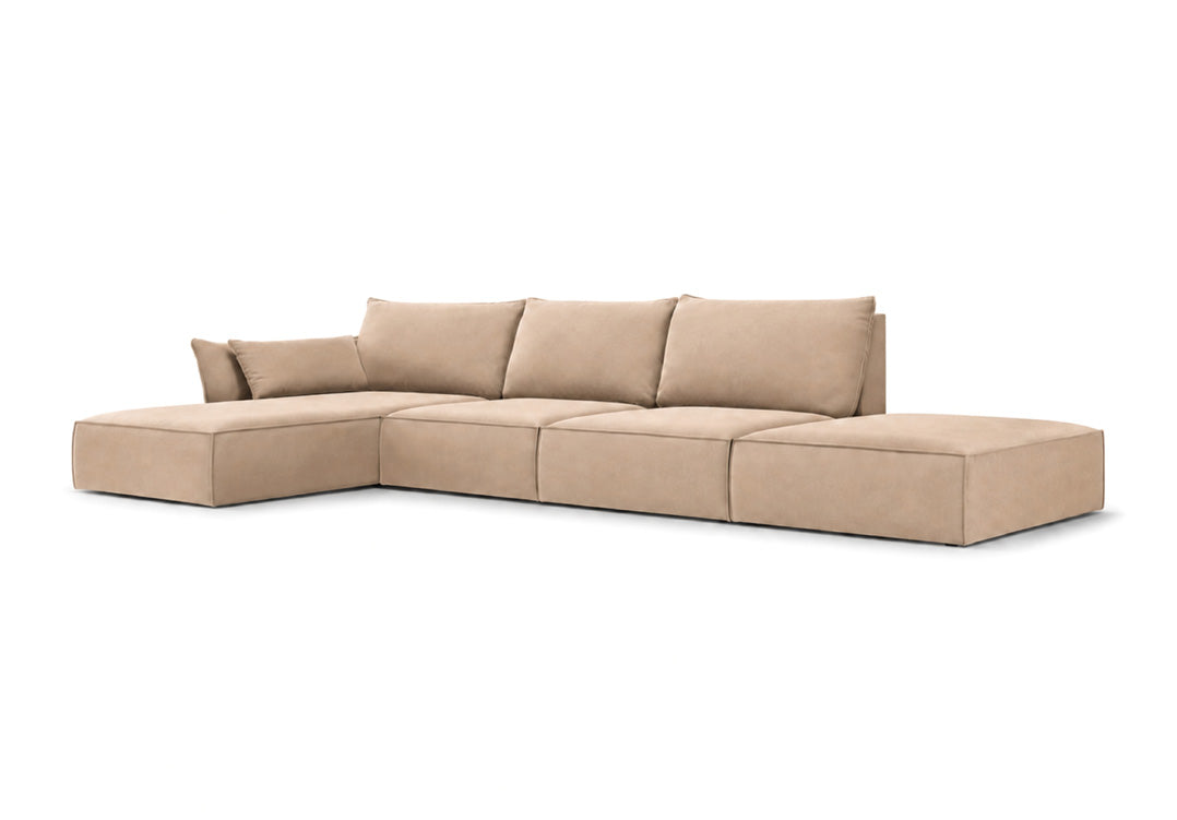 Luxusbetten24 Nuvola L Open Samt Design Sofa Größe L