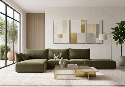 Luxusbetten24 Nuvola L Open Samt Design Sofa Größe L