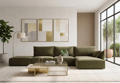 Luxusbetten24 Nuvola L Open Samt Design Sofa Größe L