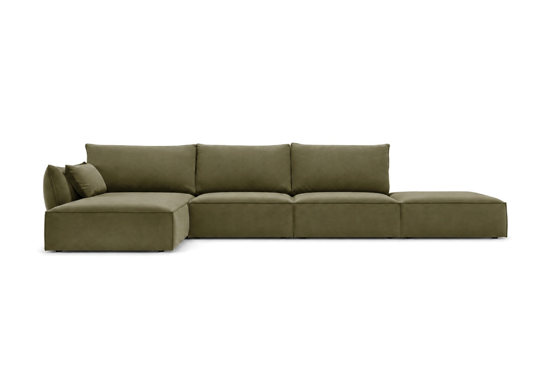 Luxusbetten24 Nuvola L Open Samt Design Sofa Größe L