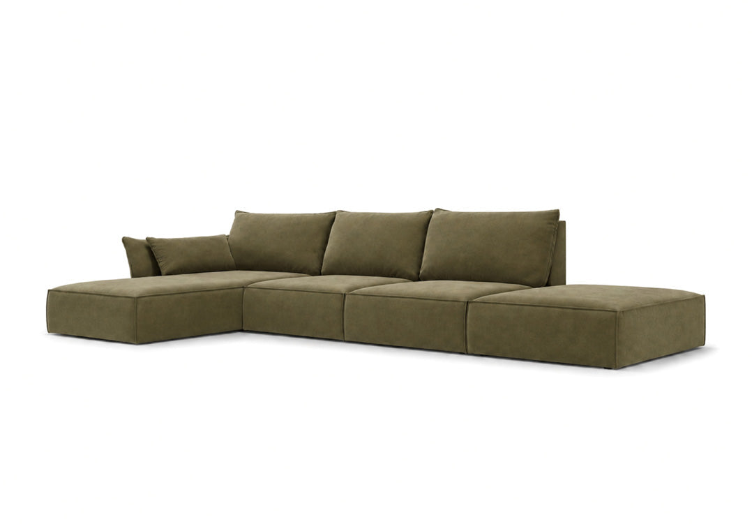 Luxusbetten24 Nuvola L Open Samt Design Sofa Größe L
