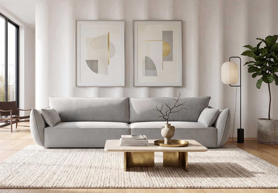 Luxusbetten24 Nuvola Designer 4‑Sitzer Samt Luxuriös Modernes Sofa