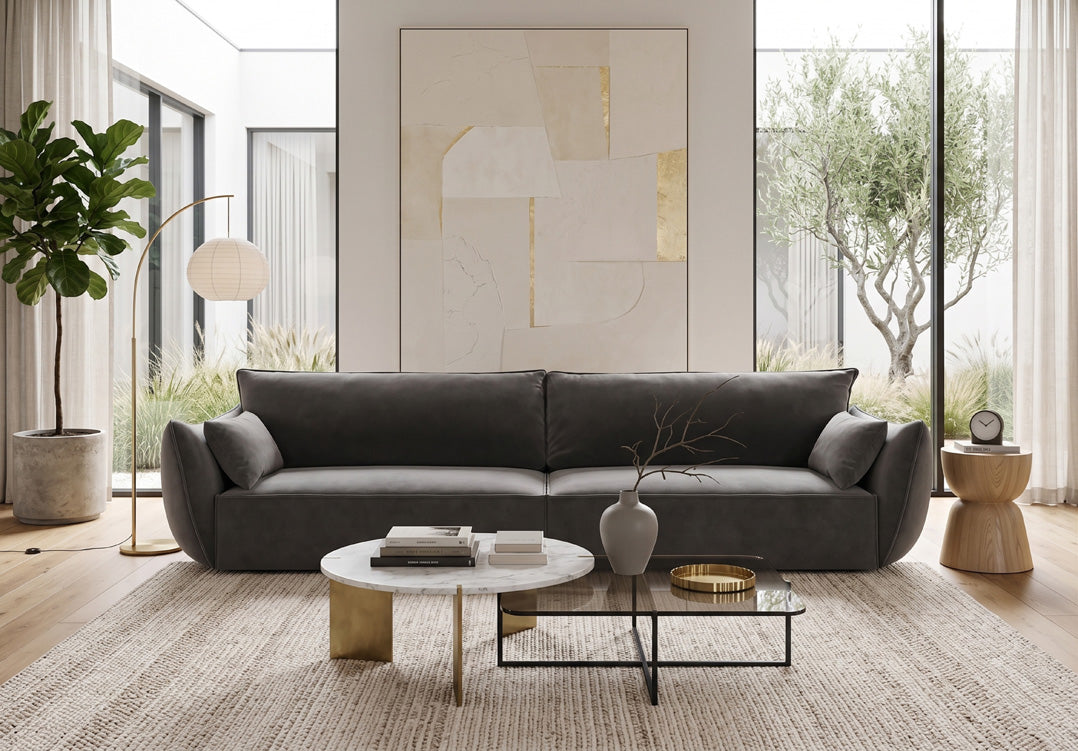 Luxusbetten24 Nuvola Designer 4‑Sitzer Samt Luxuriös Modernes Sofa