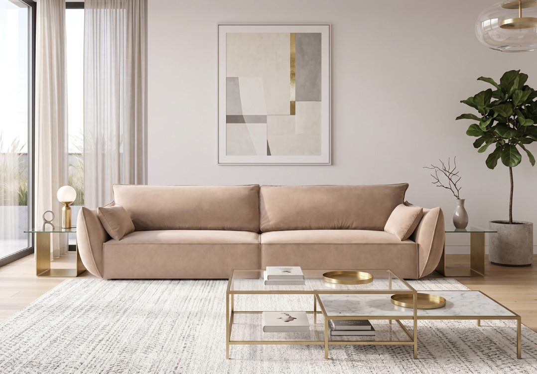 Luxusbetten24 Nuvola Designer 4‑Sitzer Samt Luxuriös Modernes Sofa