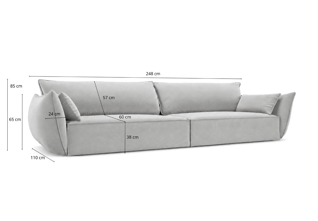 Luxusbetten24 Nuvola Designer 4‑Sitzer Samt Luxuriös Modernes Sofa