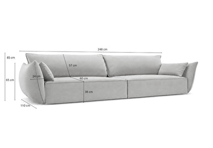 Luxusbetten24 Nuvola Designer 4‑Sitzer Samt Luxuriös Modernes Sofa