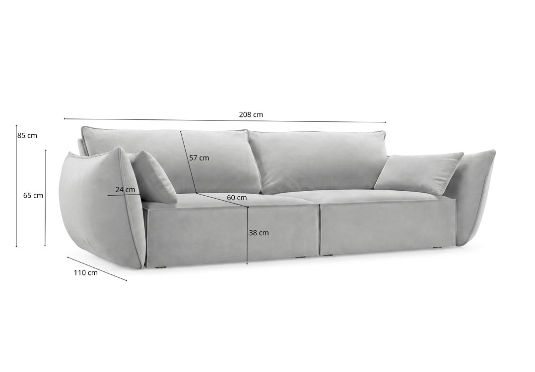 Luxusbetten24 Designer Sofa 3‑Sitzer Nuvola Samt