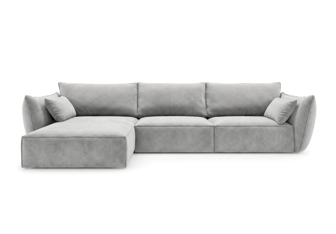Luxusbetten24 Designer Nuvola Samt Sofa L‑Form Modern Groß