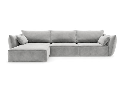 Luxusbetten24 Designer Nuvola Samt Sofa L‑Form Modern Groß