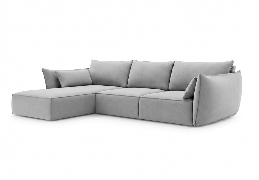 Luxusbetten24 Designer Nuvola Samt Sofa L‑Form Modern Groß