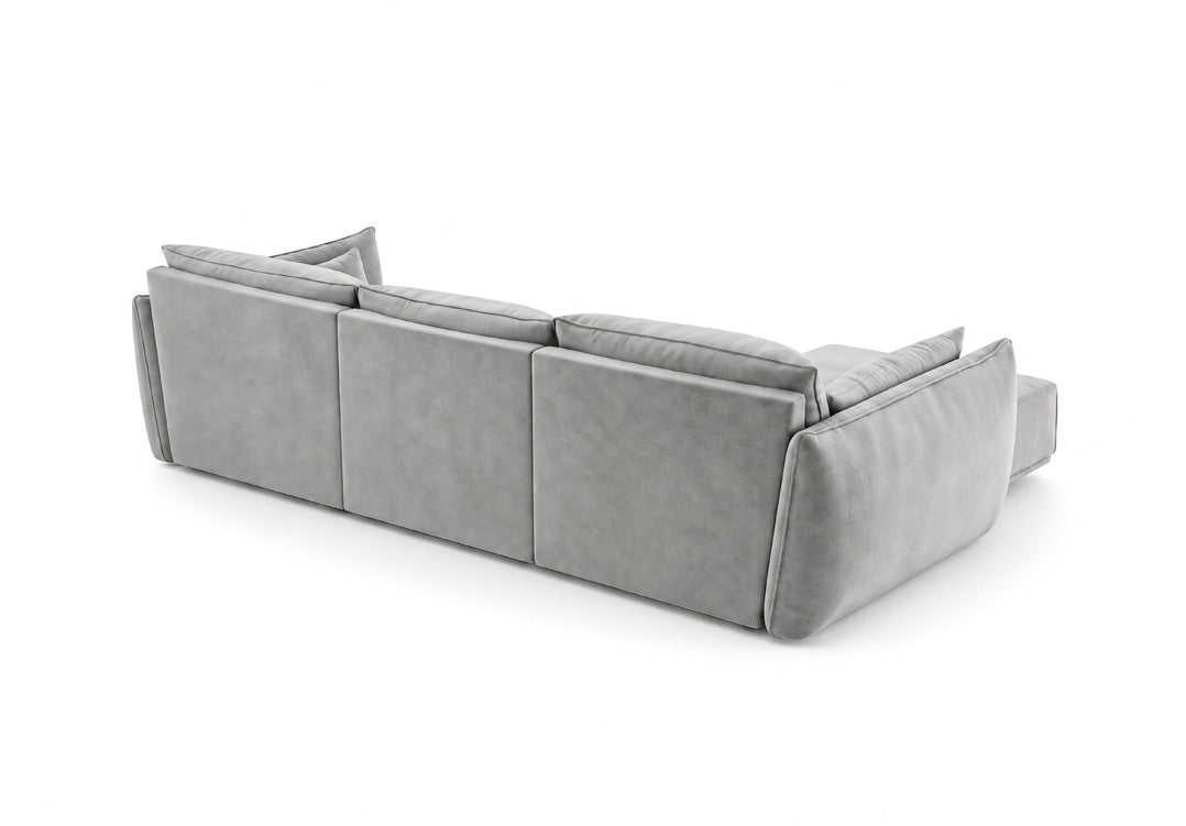 Luxusbetten24 Designer Nuvola Samt Sofa L‑Form Modern Groß