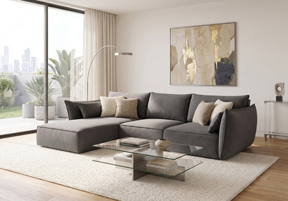 Luxusbetten24 Designer Nuvola Samt Sofa L‑Form Modern Groß