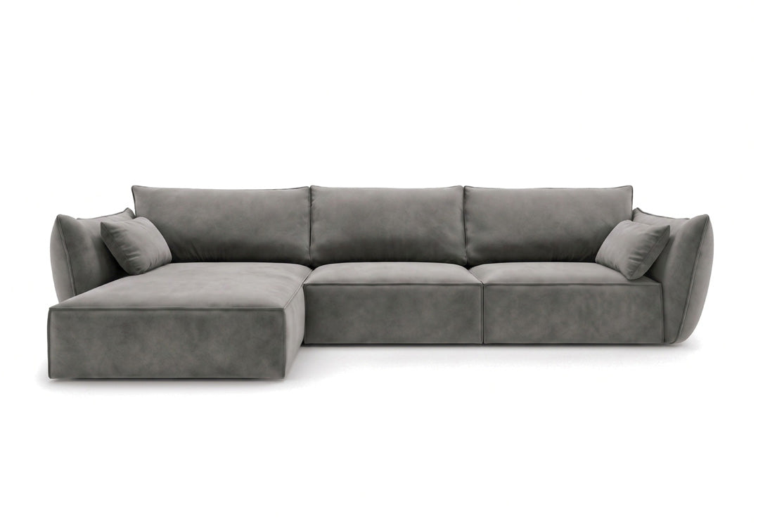 Luxusbetten24 Designer Nuvola Samt Sofa L‑Form Modern Groß