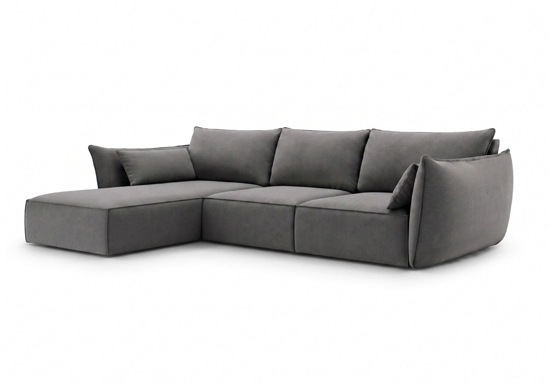 Luxusbetten24 Designer Nuvola Samt Sofa L‑Form Modern Groß