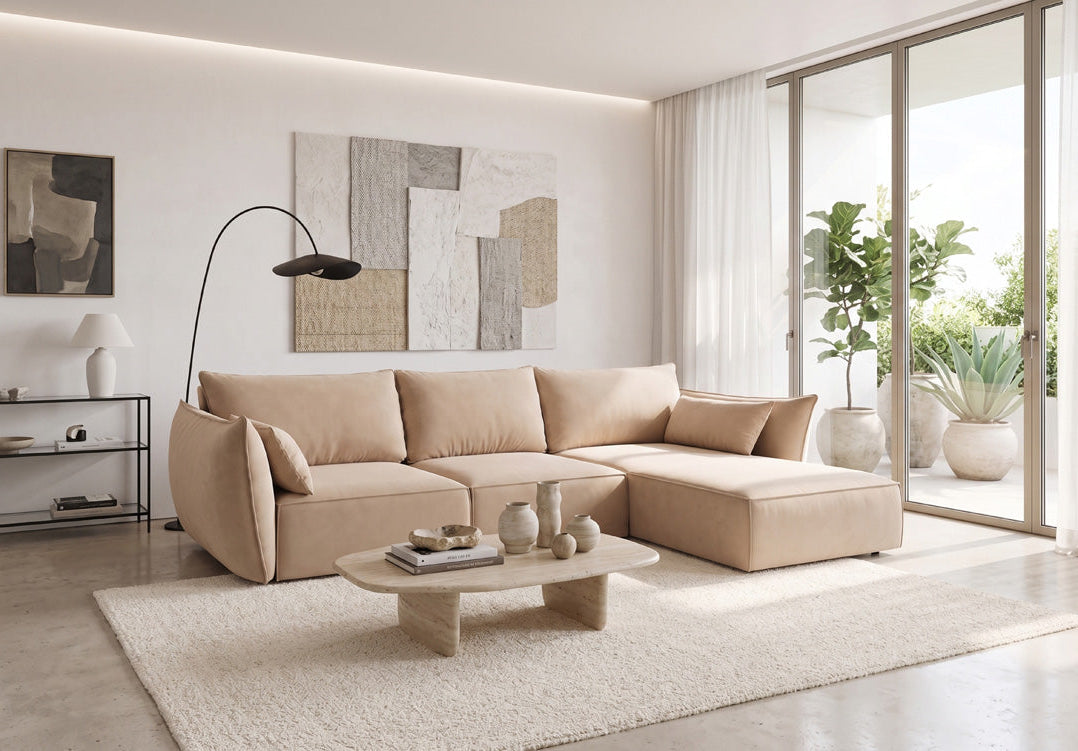 Luxusbetten24 Designer Nuvola Samt Sofa L‑Form Modern Groß