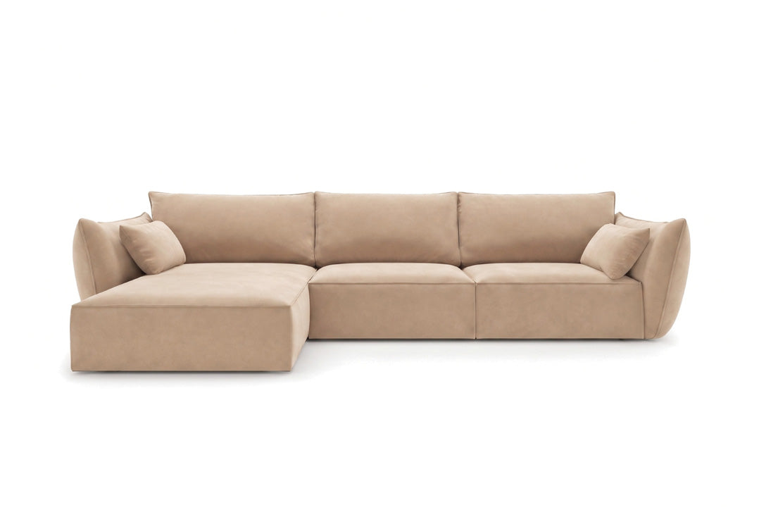 Luxusbetten24 Designer Nuvola Samt Sofa L‑Form Modern Groß