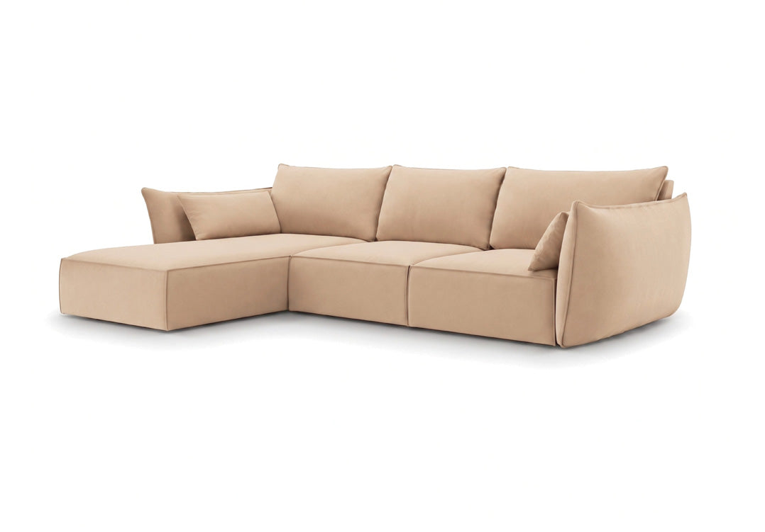 Luxusbetten24 Designer Nuvola Samt Sofa L‑Form Modern Groß