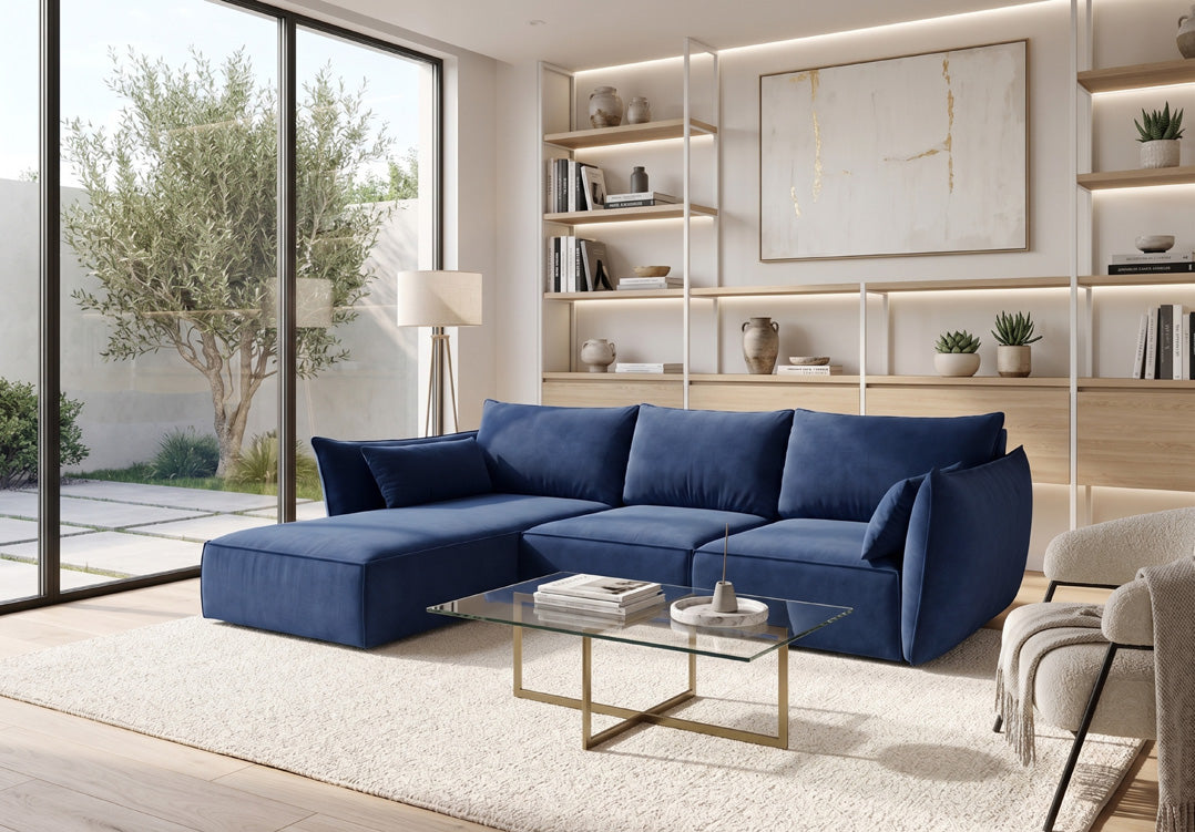 Luxusbetten24 Designer Nuvola Samt Sofa L‑Form Modern Groß