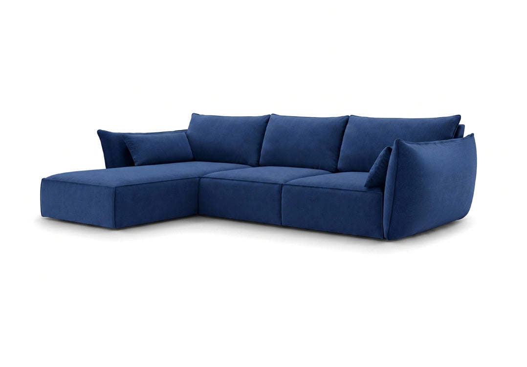 Luxusbetten24 Designer Nuvola Samt Sofa L‑Form Modern Groß