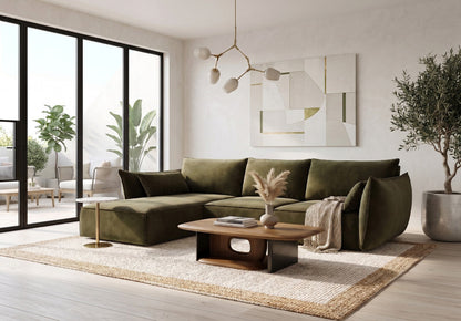 Luxusbetten24 Designer Nuvola Samt Sofa L‑Form Modern Groß