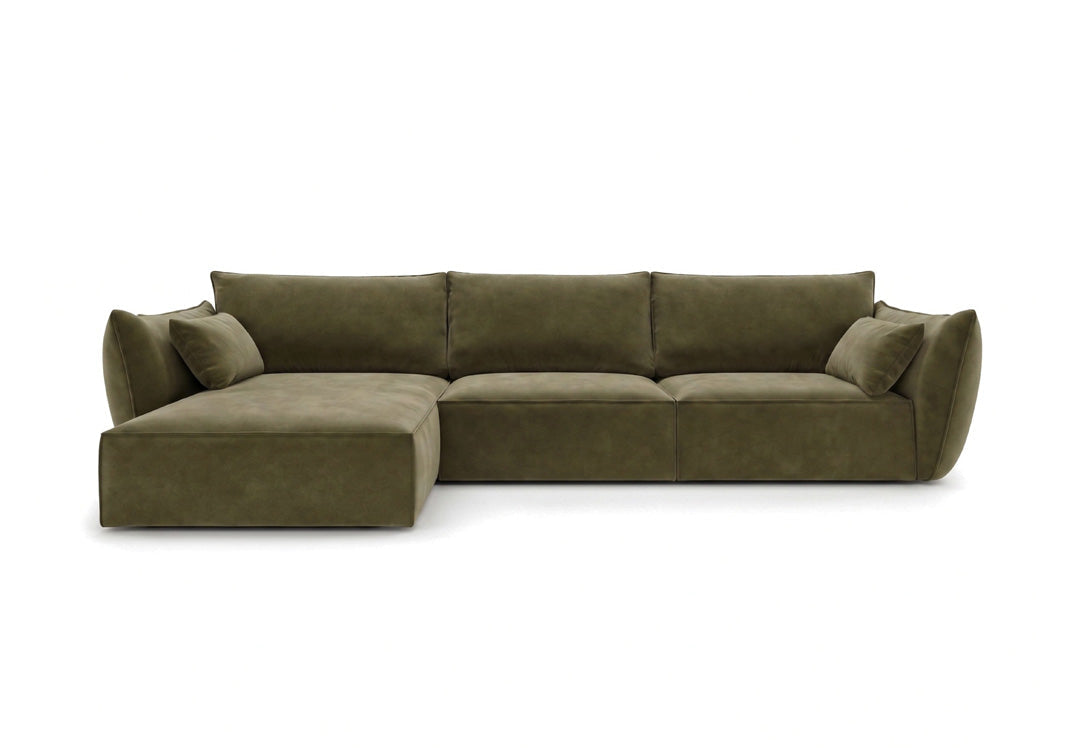 Luxusbetten24 Designer Nuvola Samt Sofa L‑Form Modern Groß