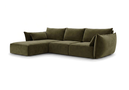 Luxusbetten24 Designer Nuvola Samt Sofa L‑Form Modern Groß