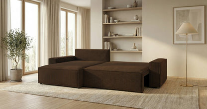 Designer Sofa Vienna mit Schlaf- und Klappfunktion in Cord