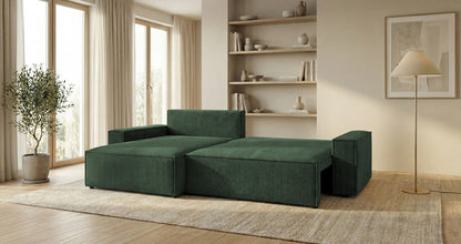 Designer Sofa Vienna mit Schlaf- und Klappfunktion in Cord