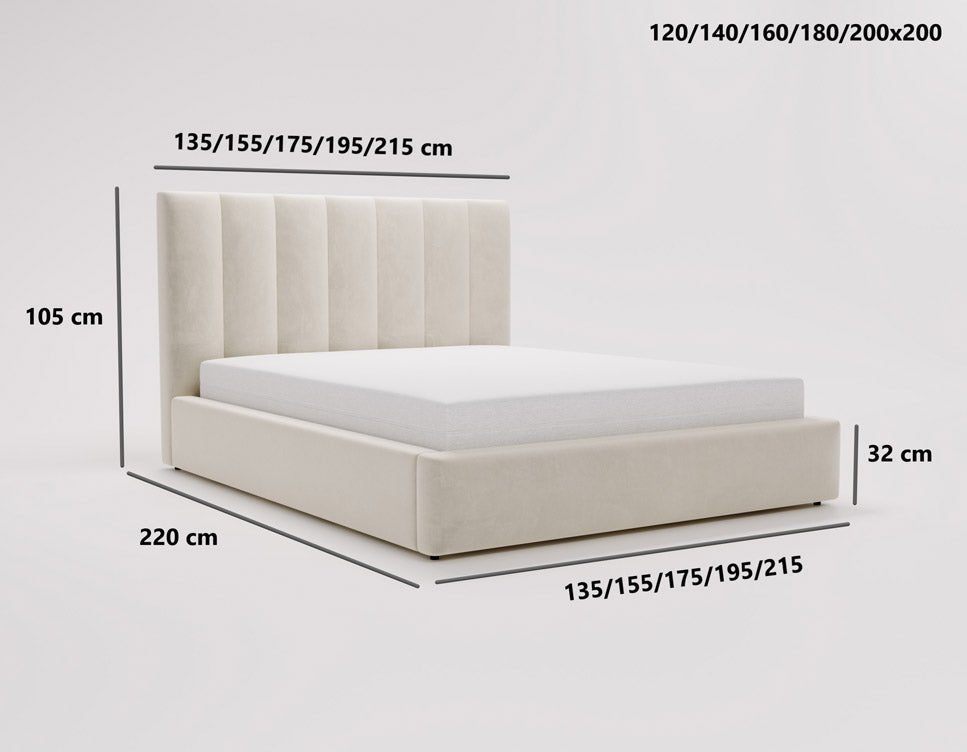 Luxusbetten24 Lunera Designer Polsterbett, Samt mit Stauraum, 200×200 cm, Hellgrau