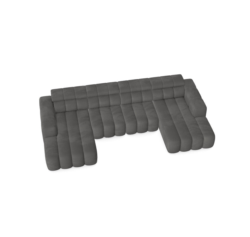 Luxusbetten24 Modulares Sofa Zürich – 2 Mittelmodule, Anafi 2 Bezug