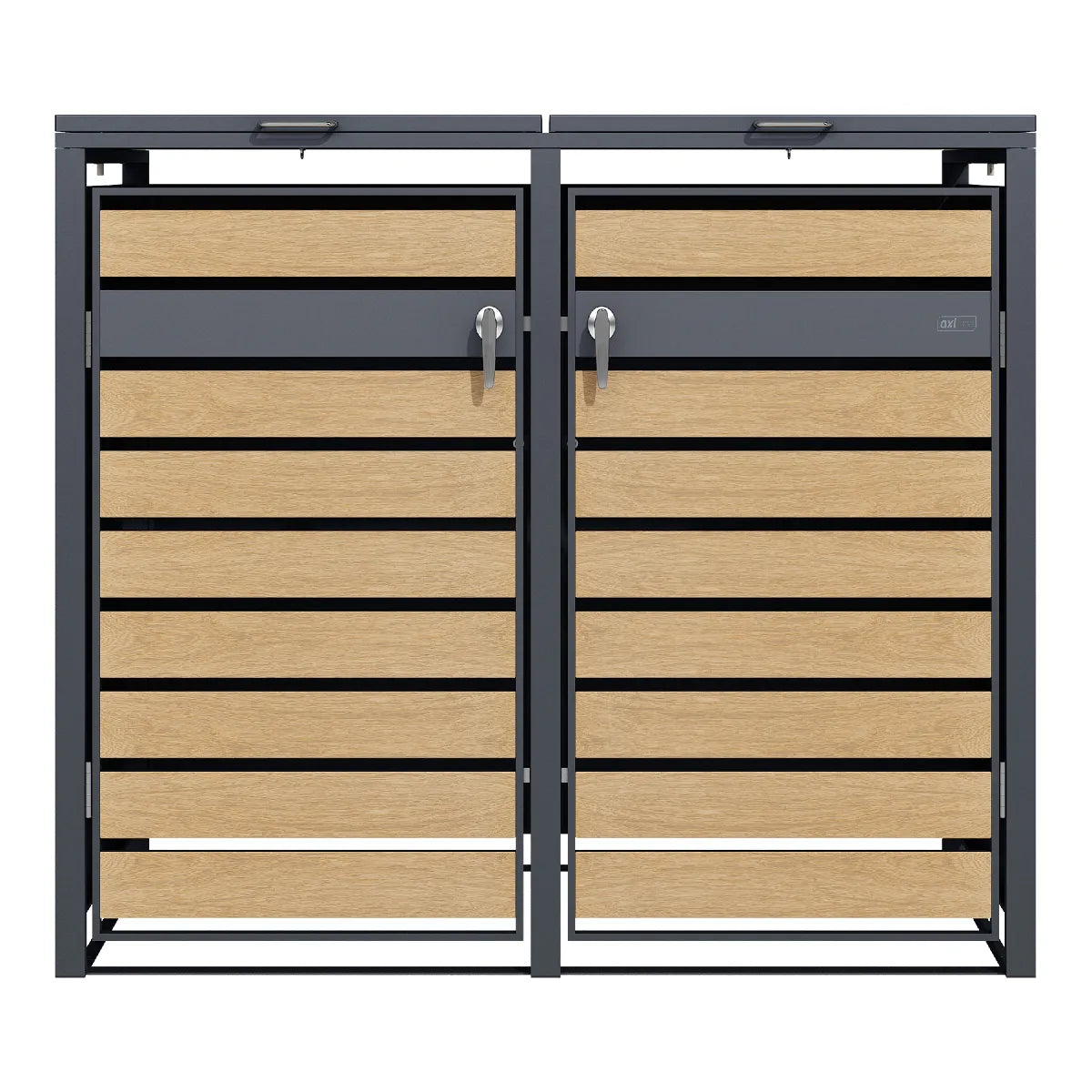 Axi House Cajón de basura 1.32x0.8x1.16 m – Acero Galvanizado Anthracite/Gris