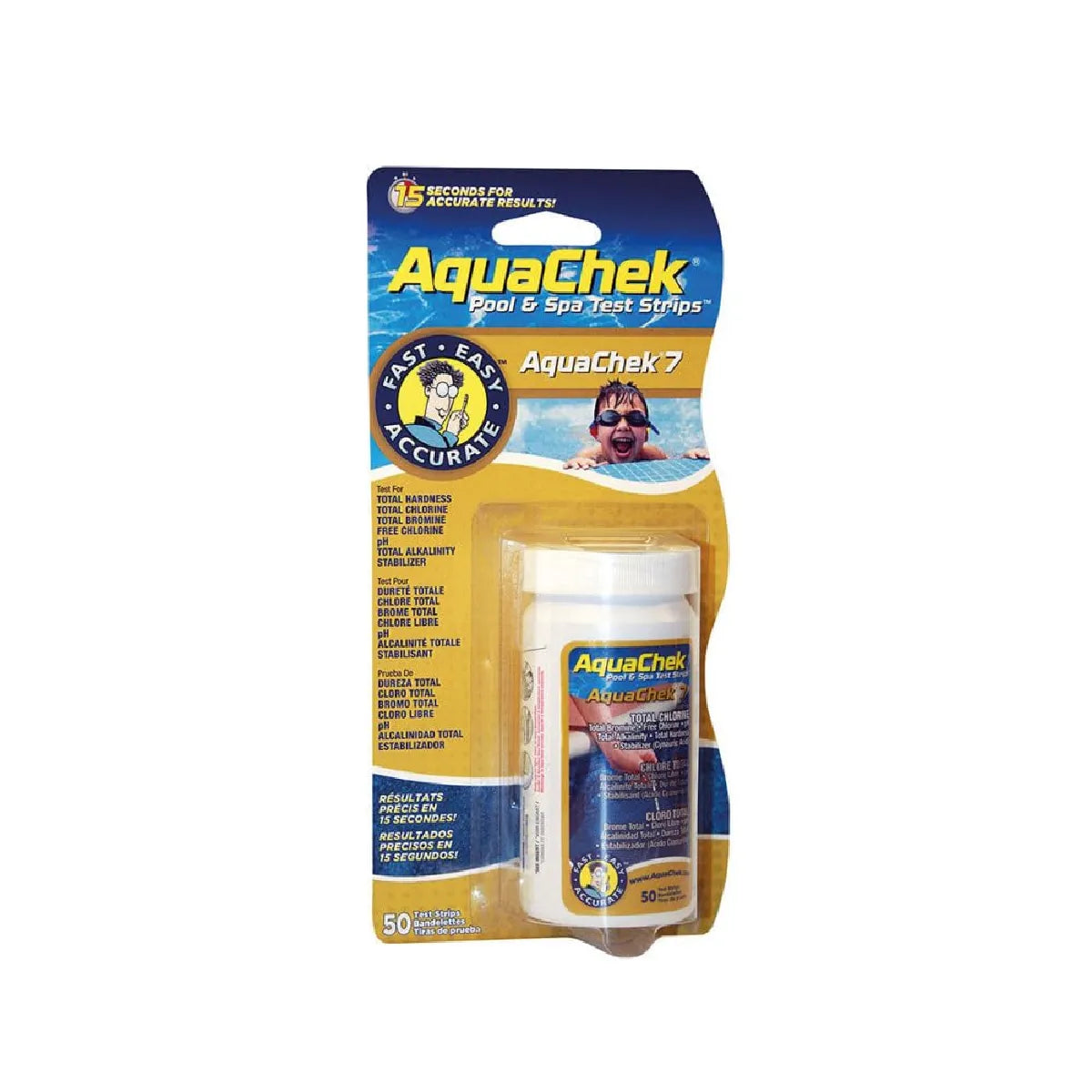 Aquachek Sélect 7 en 1 Tiras Prueba Piscina 50 Unidades