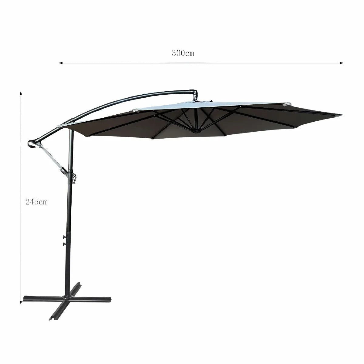 Akord Parasol de Jardín Octogonal Gris