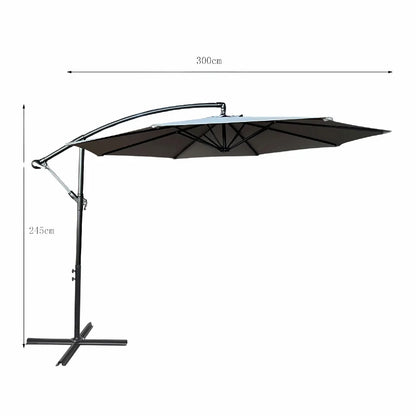 Akord Parasol de Jardín Octogonal Gris