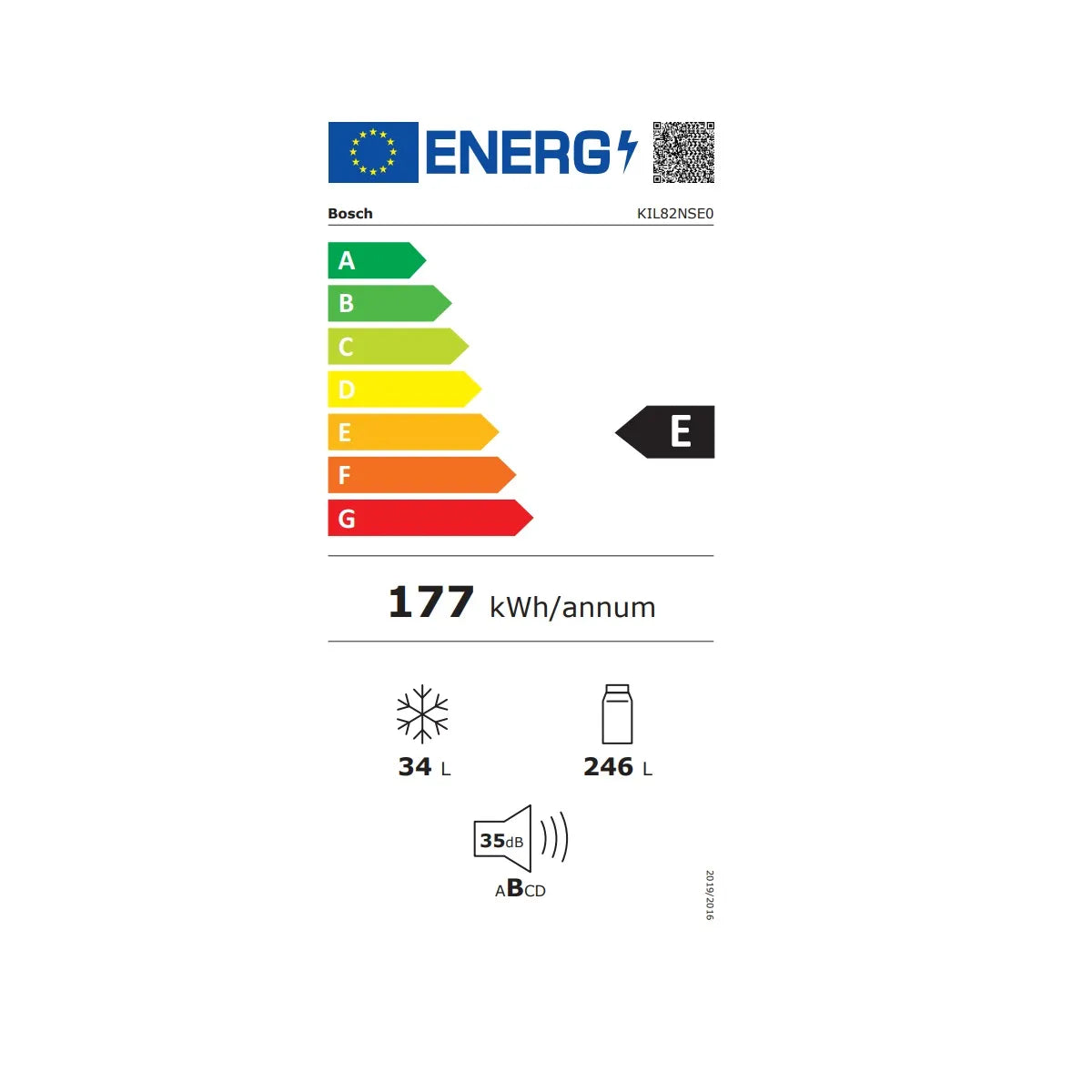 Bosch KIL82NSE0 Refrigerador Integrable 280 L con Ventilación
