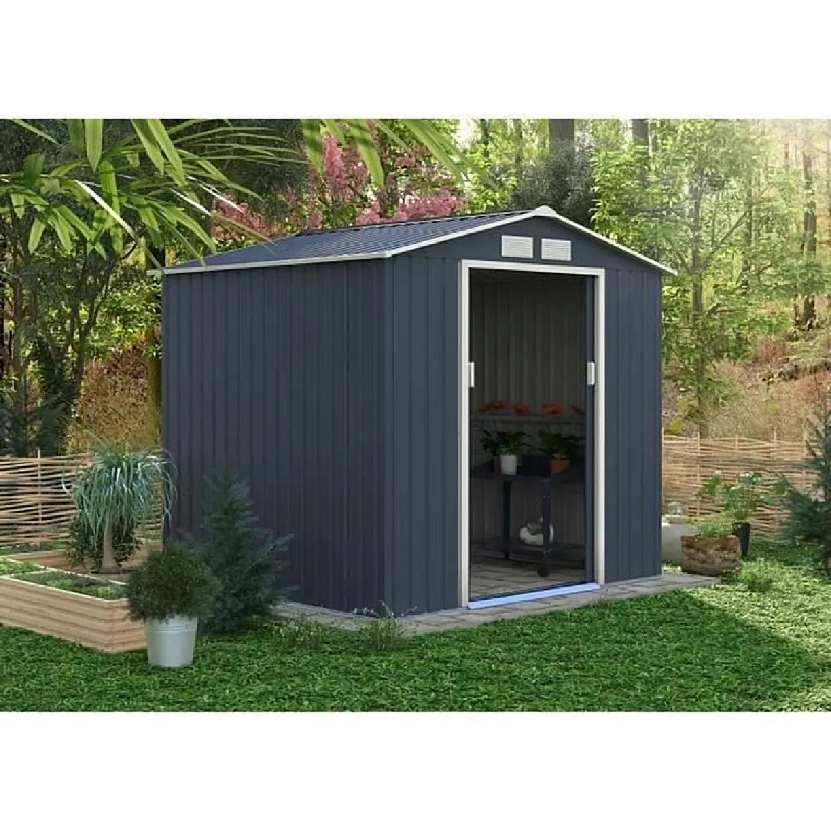 Archer B Cobertizo de Jardín Gris Anthracite 4.07 m²
