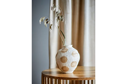 Luxusbetten24 Elvra Vase Naturfarbenes Steingut Natur