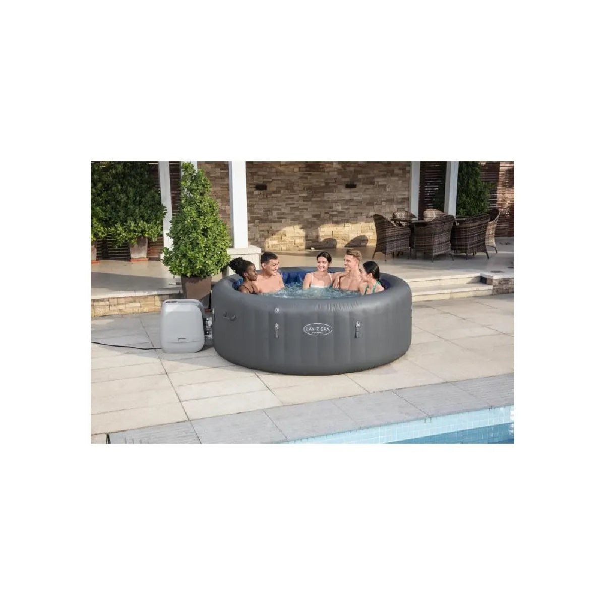 Spa Gonflable Bestway Lay-Z-Spa Santorini HydroJet Rond 7 Places MKR00014811946