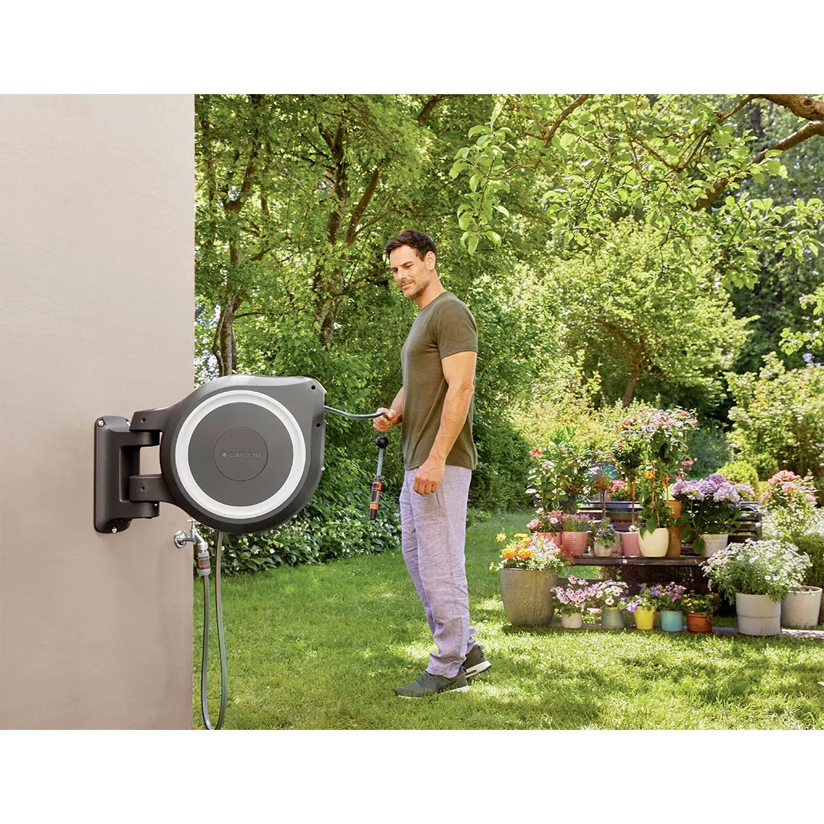 GARDENA Enrollador Automático RollUp L 30m Mural UV