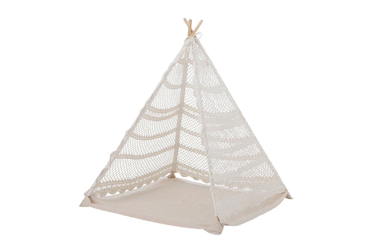Luxusbetten24 Kinder-Tipi Lumi Tipi aus Naturfarbener Baumwolle Design