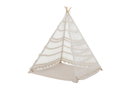 Luxusbetten24 Kinder-Tipi Lumi Tipi aus Naturfarbener Baumwolle Design