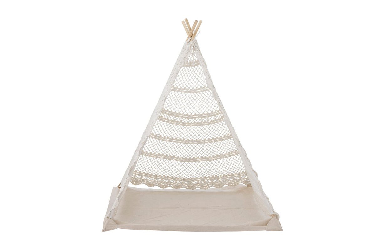 Luxusbetten24 Kinder-Tipi Lumi Tipi aus Naturfarbener Baumwolle Design