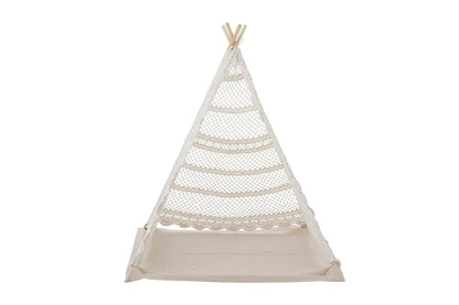 Luxusbetten24 Kinder-Tipi Lumi Tipi aus Naturfarbener Baumwolle Design