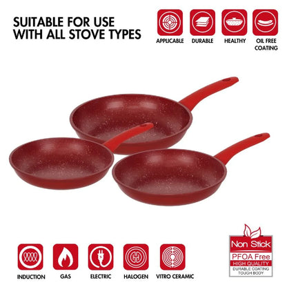 Set Poêles Forgées 28cm Herzberg Rouge MKR00013123093
