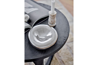 Luxusbetten24 Schale Célorin Silber Steingut Elegante Handgefertigte Schale
