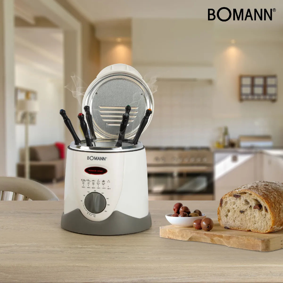 Bomann Friteuse Fondue FRR 1290 CB Blanco Gris