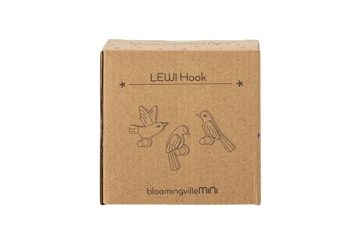 Kinder-Garderobe Avi - Vogelhaken aus Holz 3er-Set