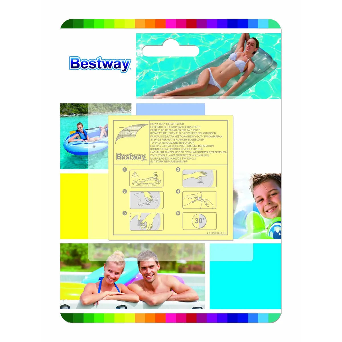 Bestway Kit Parche Reparación Extra Strong Azul Piscina