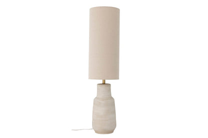 Luxusbetten24 Tengen Stehlampe – Eleganter Steingut mit Stoffschirm, Weiß