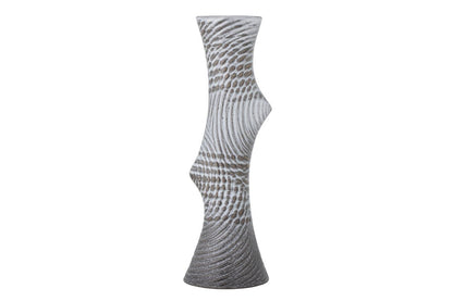 Luxusbetten24 Serava Graue Steingut Vase – Elegantes Dekor für Wohnzimmer
